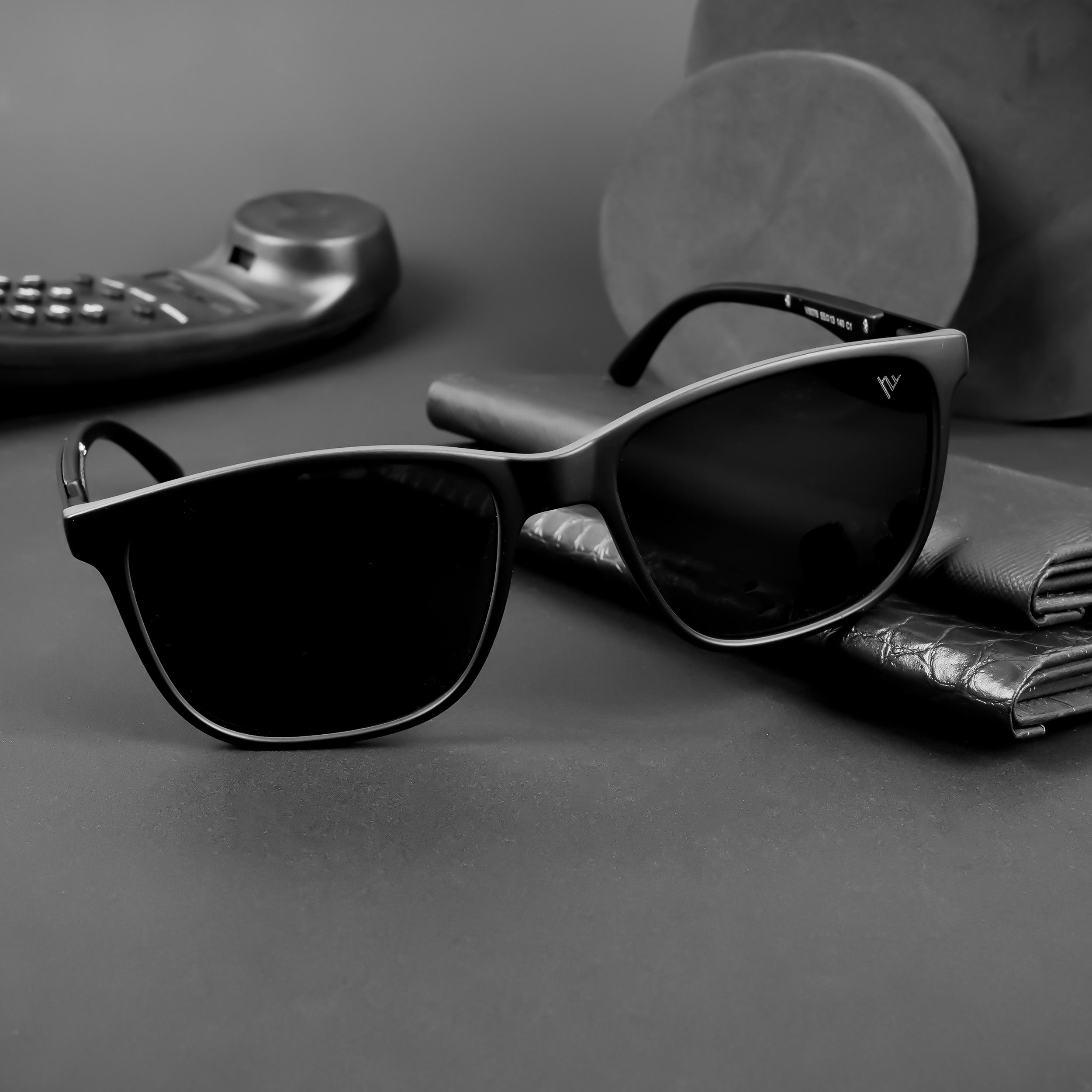 Voyage Exclusive Wayfarer Polarized Sunglasses for Men & Women (Black Lens | Matt Black Frame - PMG5057)