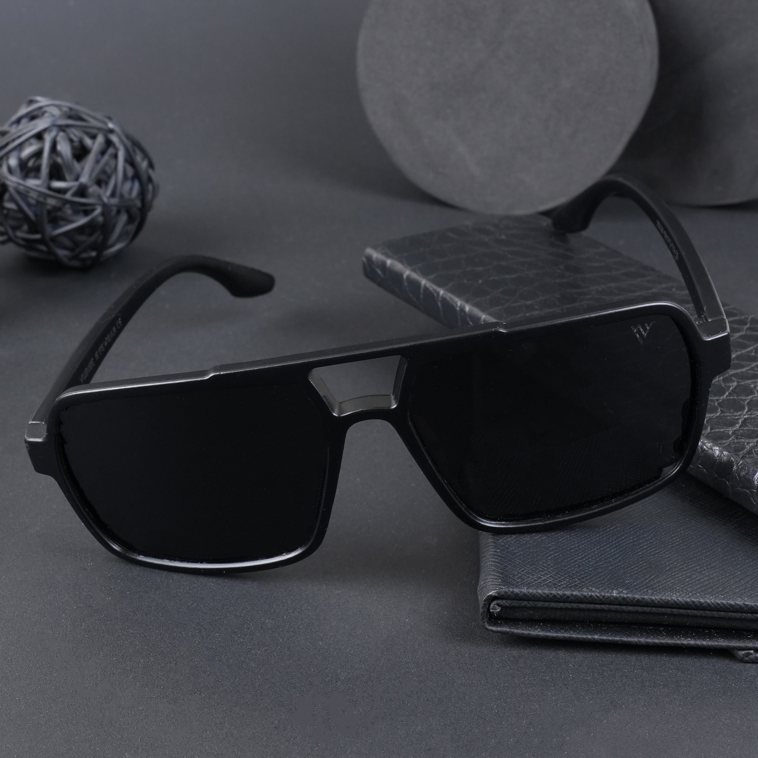 Voyage Exclusive Wayfarer Polarized Sunglasses for Men & Women (Black Lens | Matt Black Frame - PMG5241)