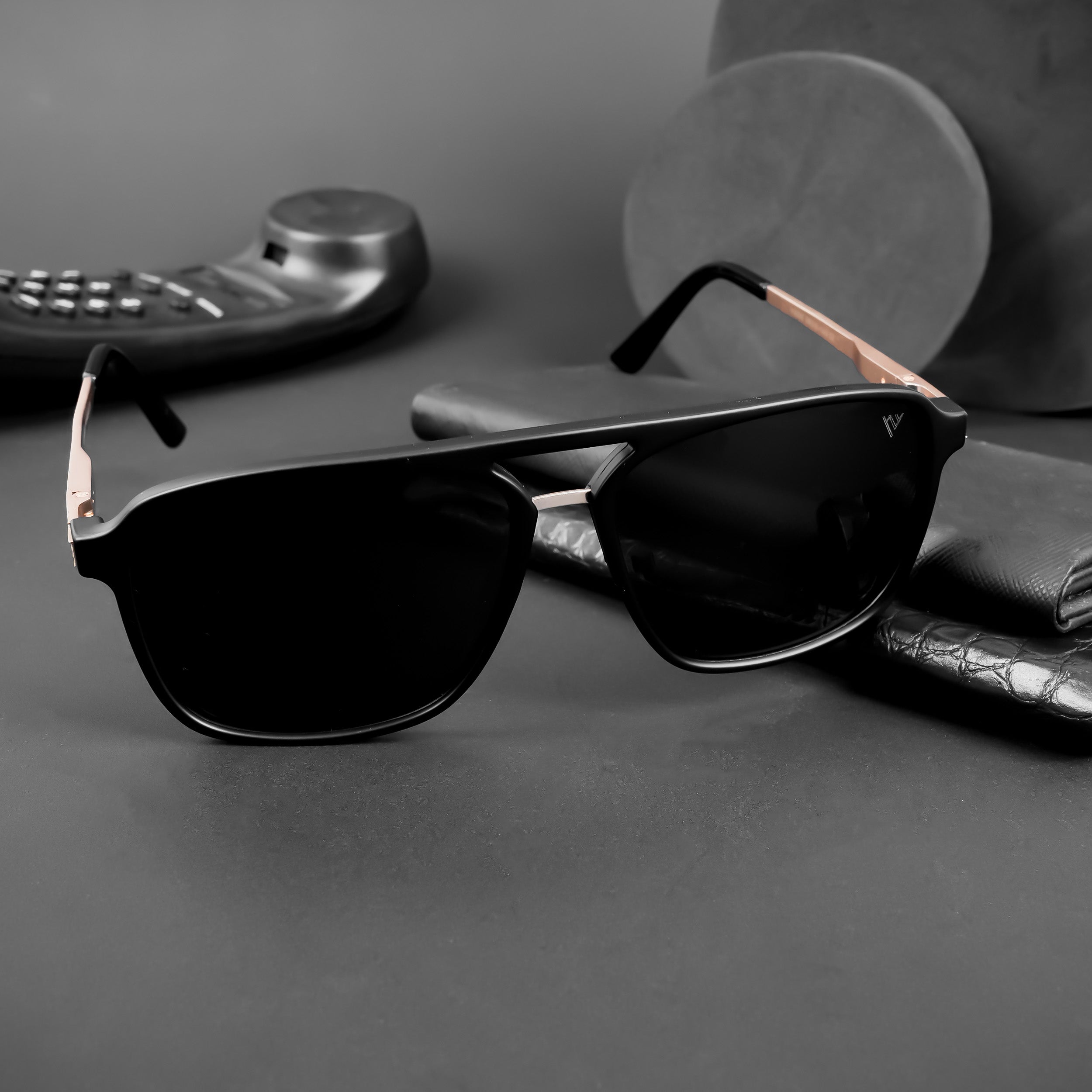 Voyage Exclusive Wayfarer Polarized Sunglasses for Men & Women (Black Lens | Matt Black Frame - PMG5054)