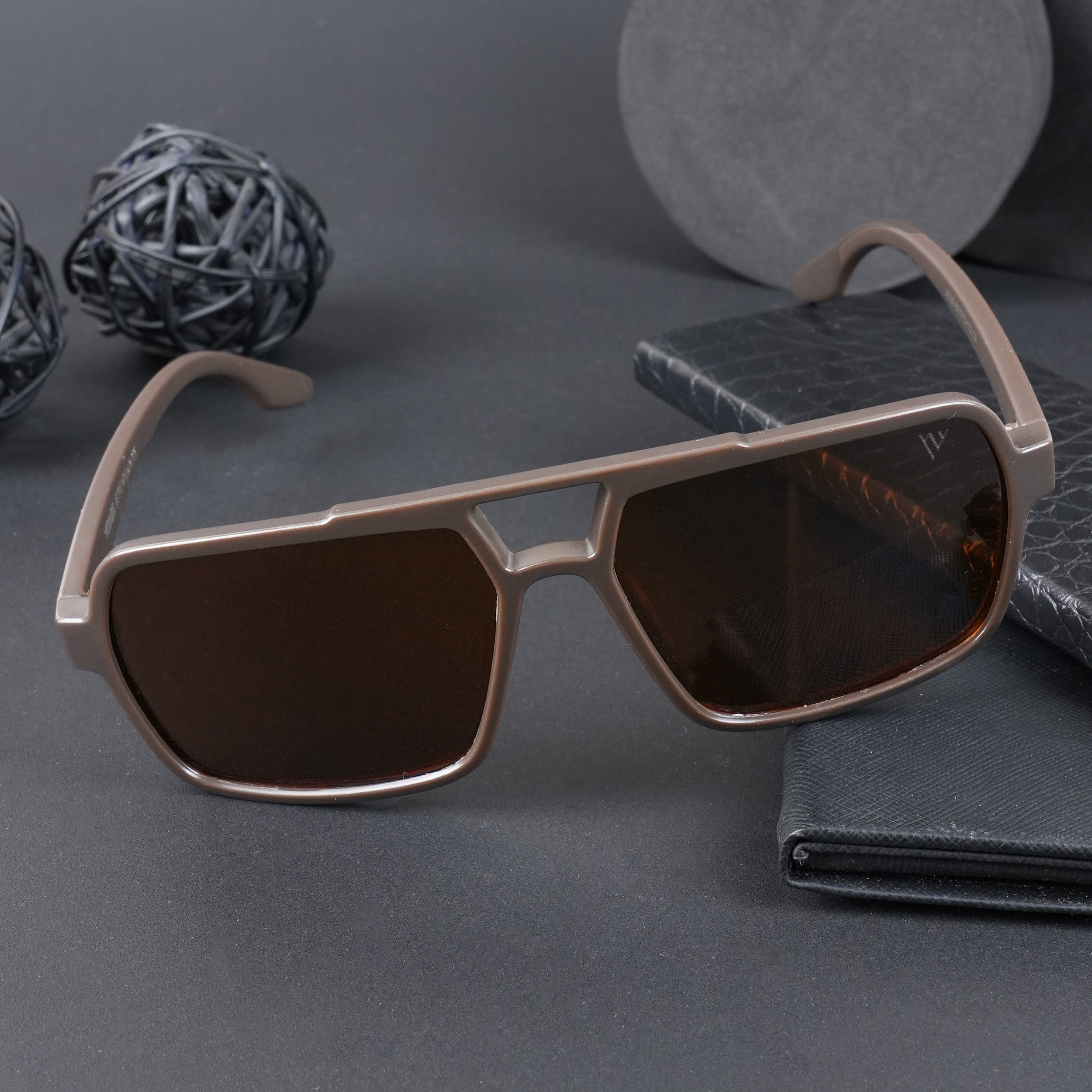 Voyage Exclusive Wayfarer Polarized Sunglasses for Men & Women (Brown Lens | Brown Frame - PMG5243)