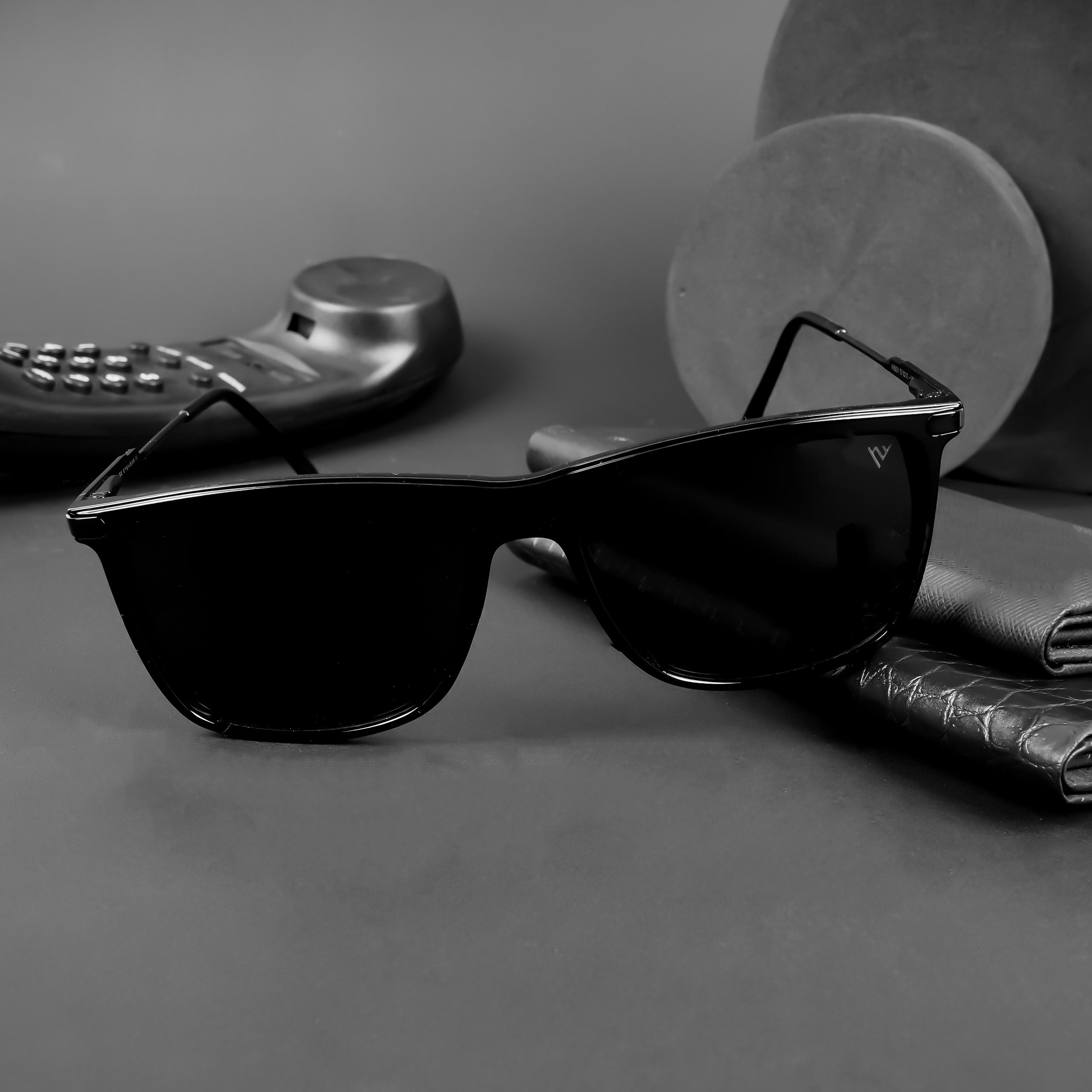 Voyage Exclusive Wayfarer Polarized Sunglasses for Men & Women (Black Lens | Shine Black Frame - PMG5036)