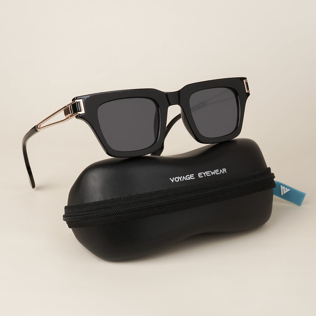 Voyage Black Wayfarer Sunglasses (LH060MG3924)