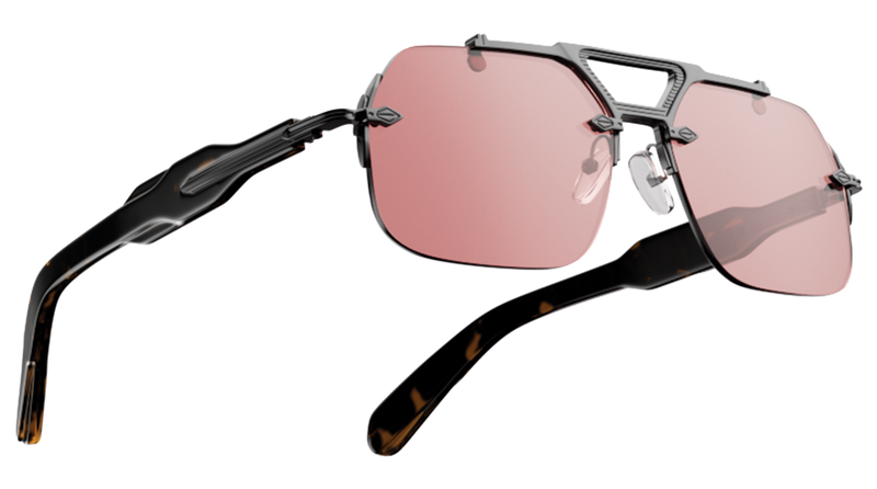 Hawk III | Smoke Rose Wayfarer Sunglasses | Gun Metal Frame & Nylon Lenses - MG9135