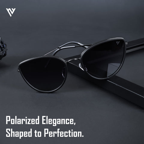 Grey & Clear Polarized Cateye Sunglasses - PMG4653