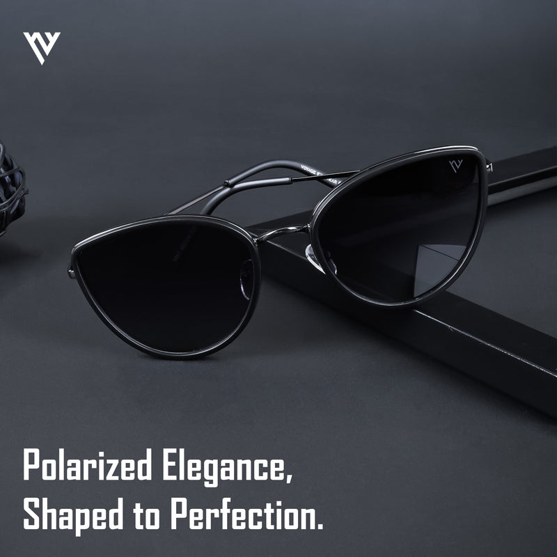 Grey & Clear Polarized Cateye Sunglasses - PMG4653