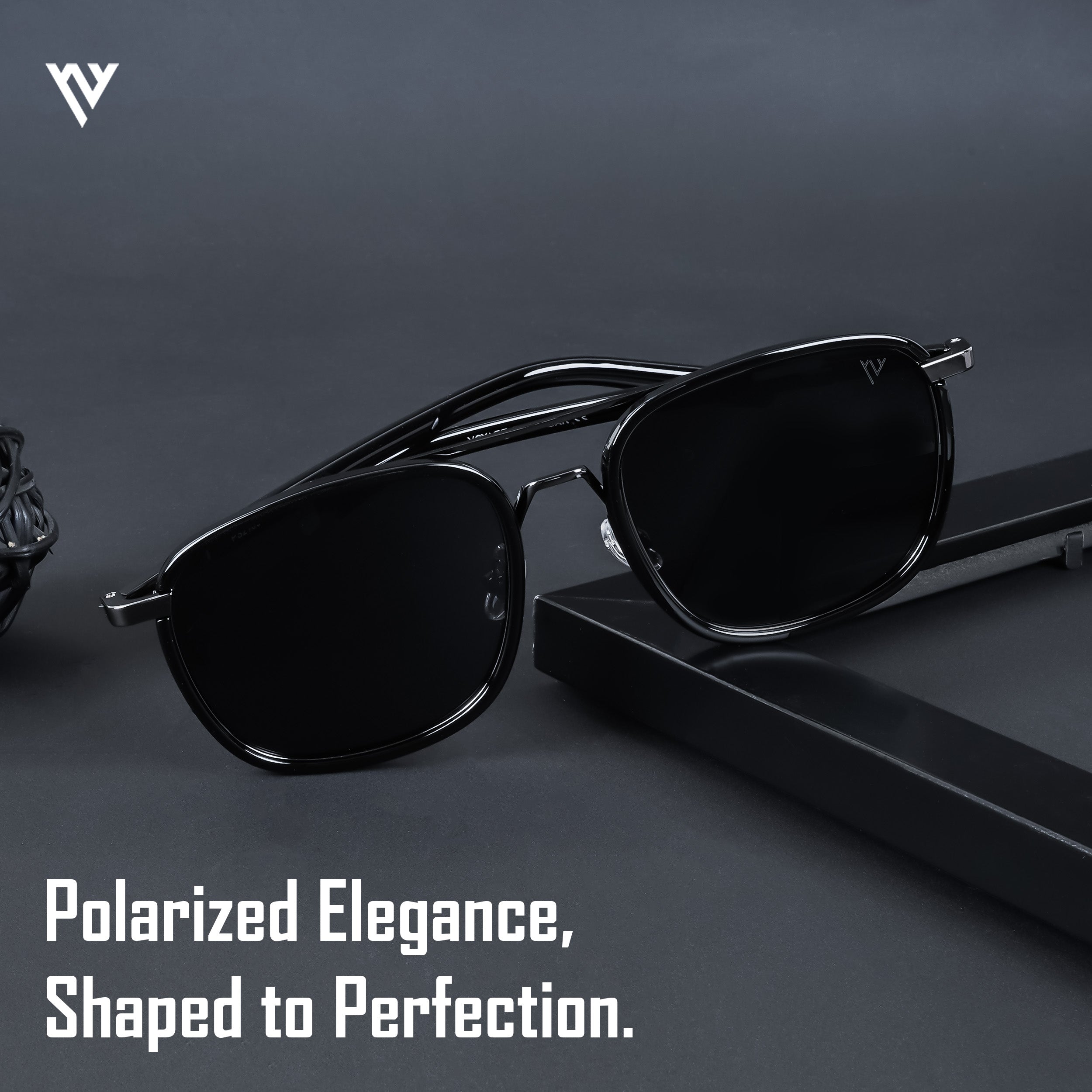 Voyage Exclusive Black Polarized Wayfarer Sunglasses for Men & Women - PMG4651