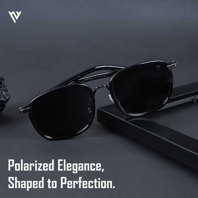 Black Polarized Wayfarer Sunglasses - PMG4651