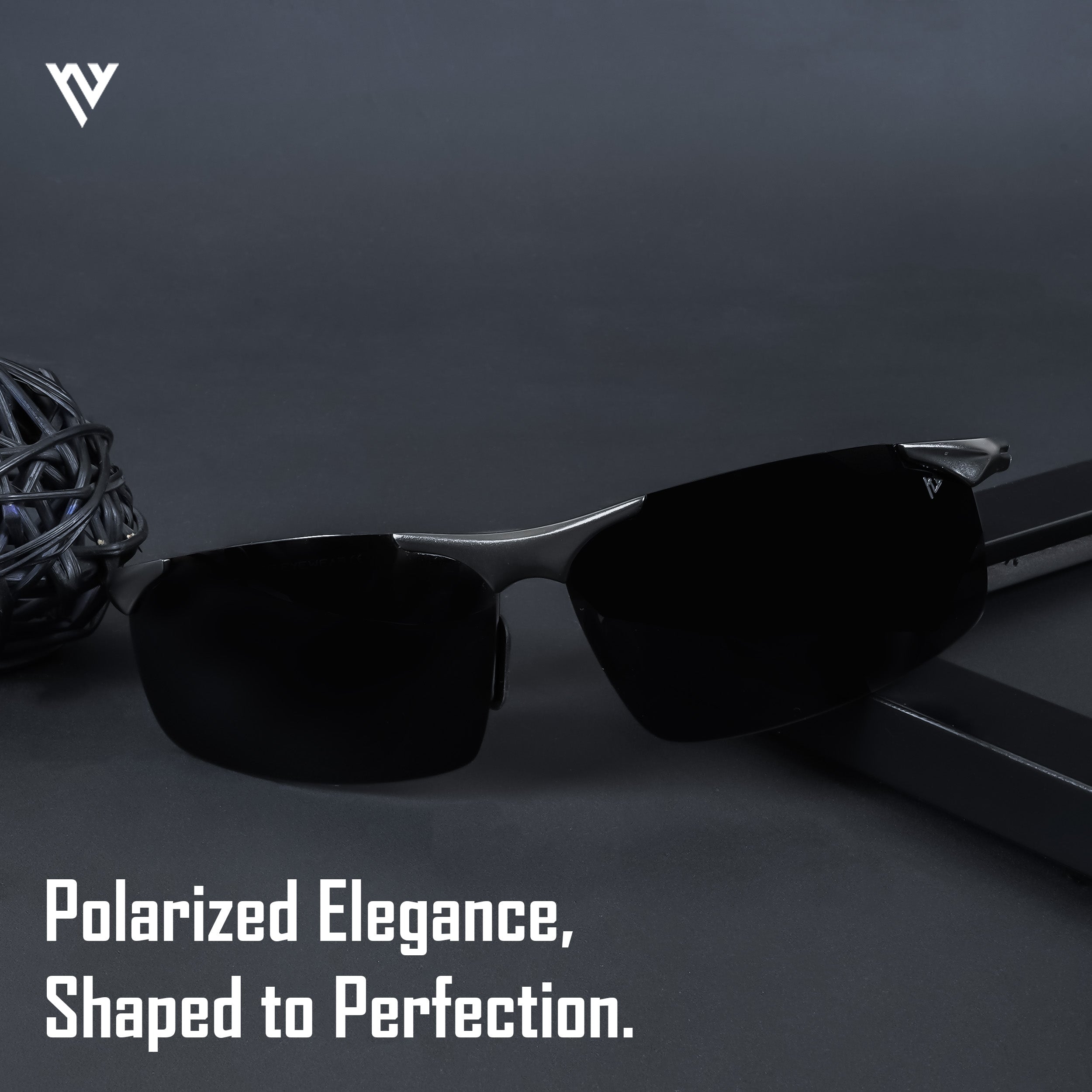 Voyage Exclusive Black Polarized Wrap Around Sunglasses for Men & Women (2271PMG4649)