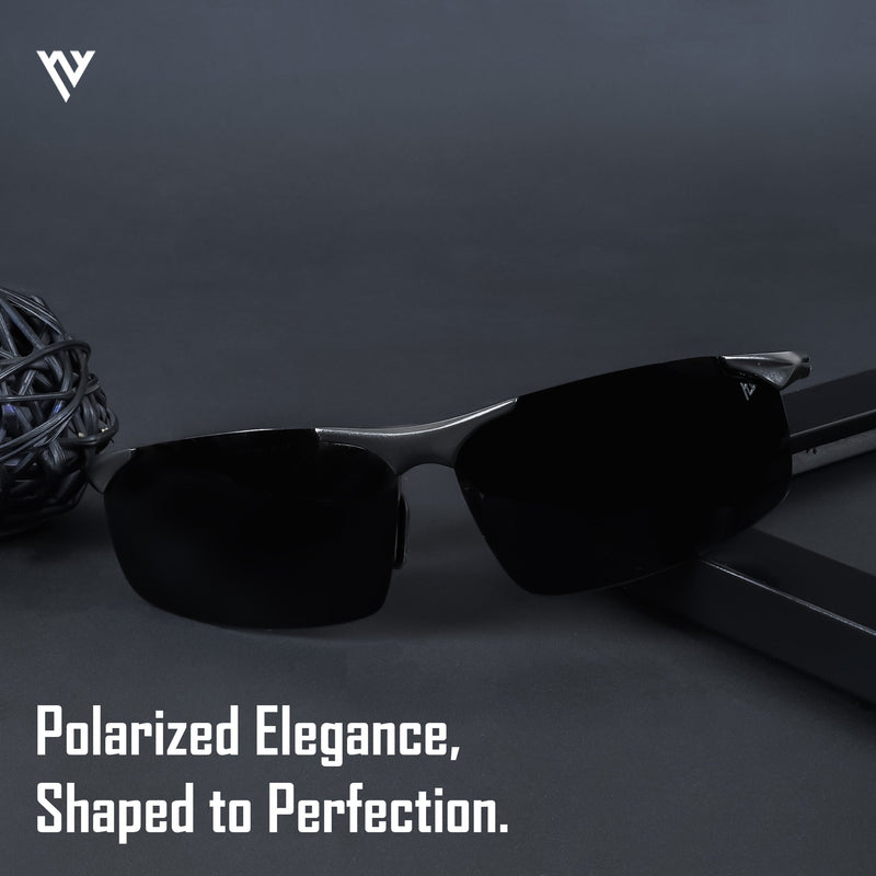 Turbo Aluminium | Silver-Black Polarized Sunglasses - PMG4649