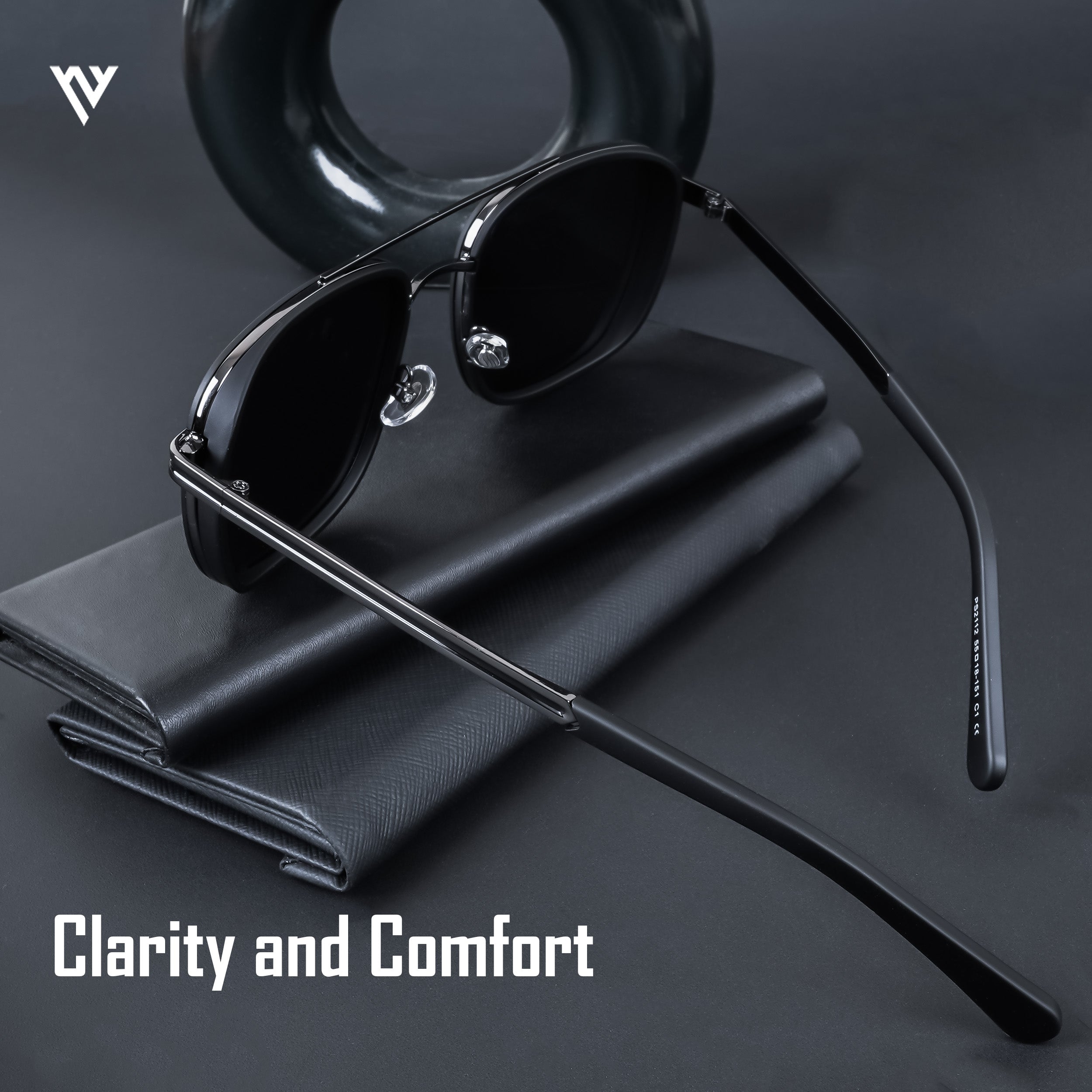 Voyage Exclusive Black Polarized Wayfarer Sunglasses for Men & Women (2112PMG4650)