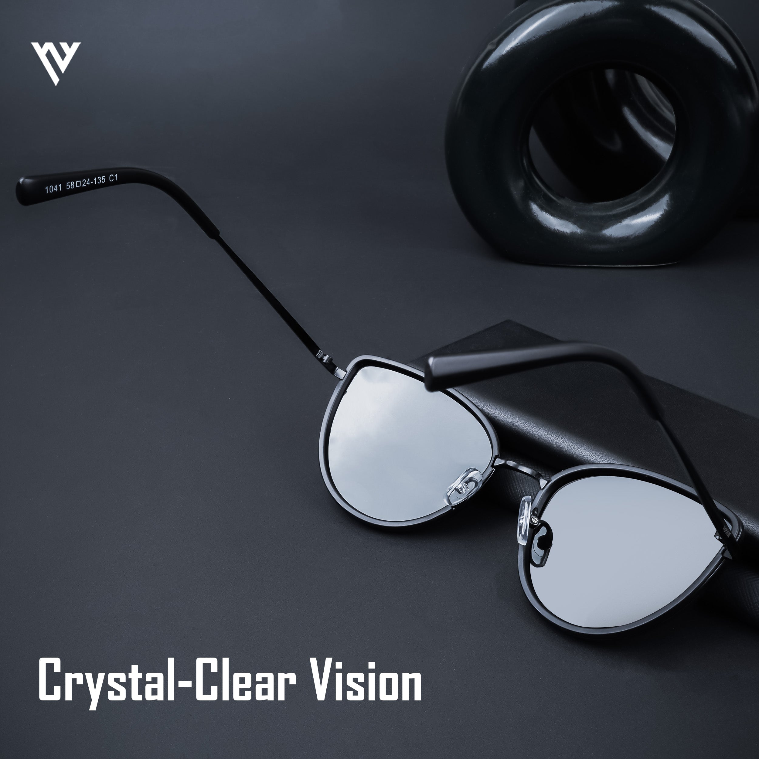 Voyage Exclusive Black Polarized Cateye Sunglasses for Women (1041PMG4652)
