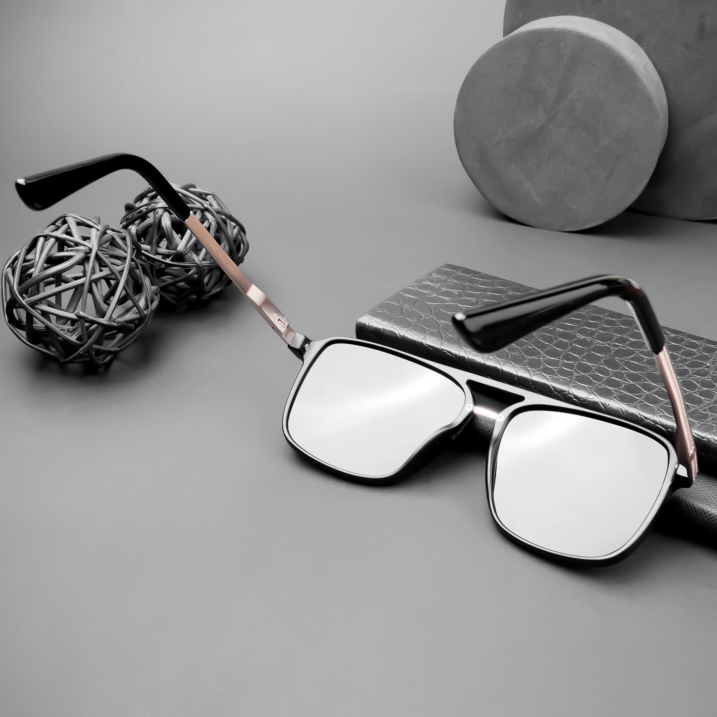 Voyage Exclusive Wayfarer Polarized Sunglasses for Men & Women (Black Lens | Matt Black Frame - PMG5054)