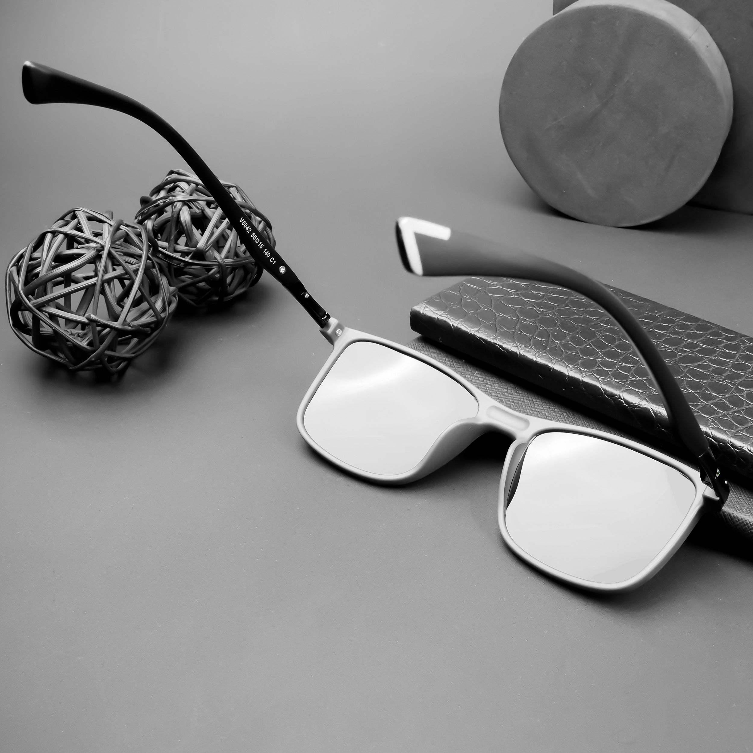 Voyage Exclusive Wayfarer Polarized Sunglasses for Men & Women (Black Lens | Matt Black Frame - PMG5041)