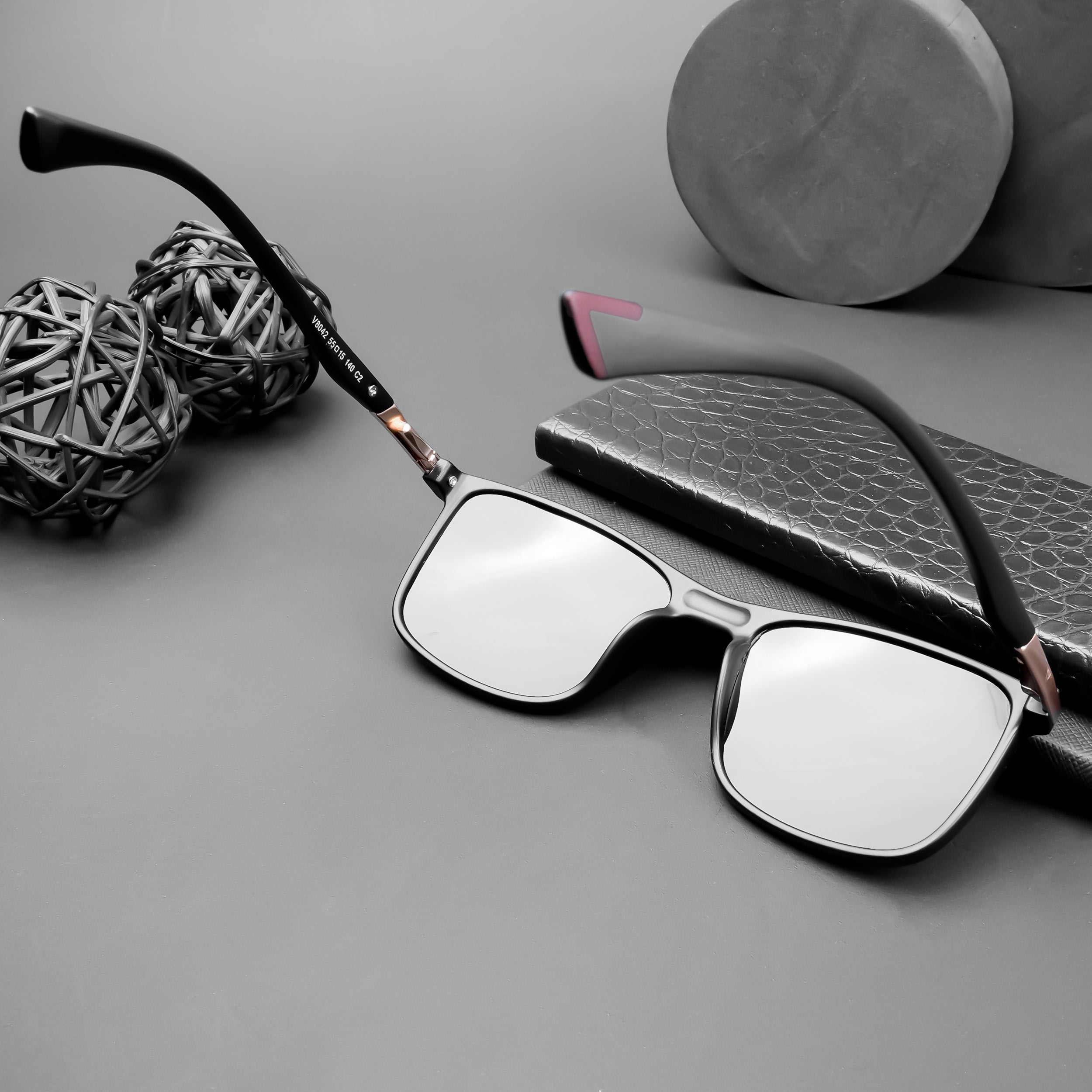 Voyage Exclusive Wayfarer Polarized Sunglasses for Men & Women (Black Lens | Matt Black Frame - PMG5042)
