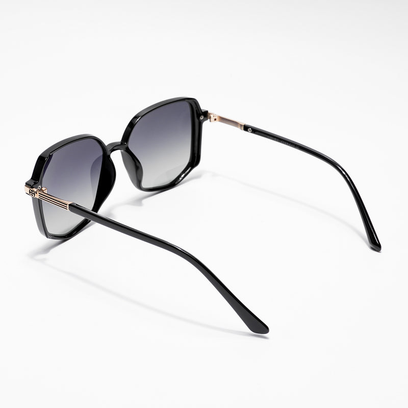 Amber | Black Square Polarized Sunglasses - PMG4249