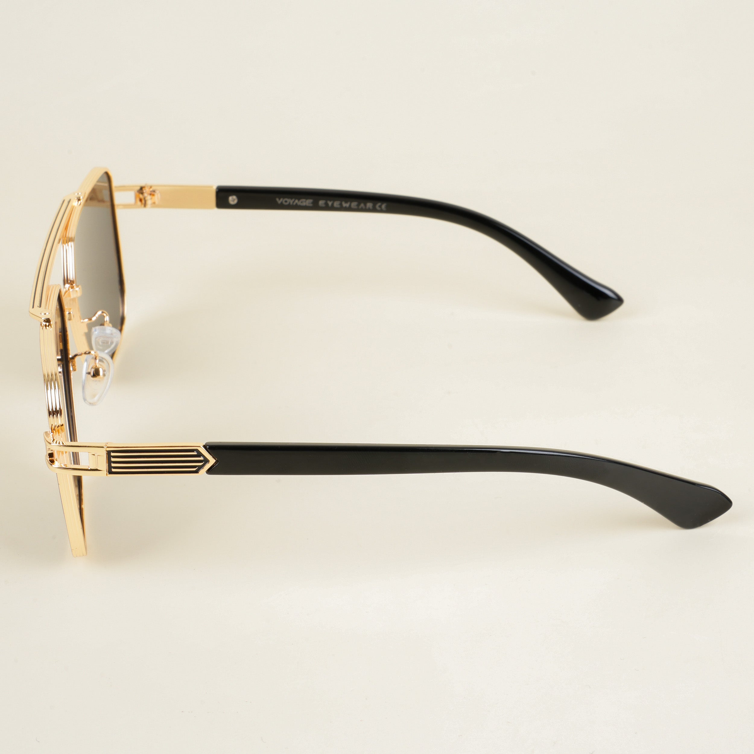 Voyage Wayfarer Sunglasses for Men & Women (Grey Lens | Golden Frame - MG5234)