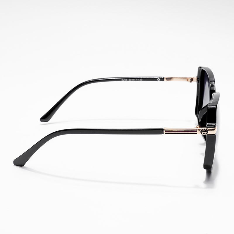 Amber | Black Square Polarized Sunglasses - PMG4249
