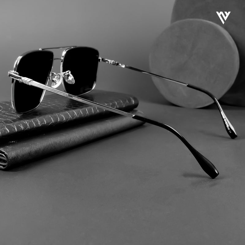 Wayfarer Polarized Sunglasses (Black Lens | Silver Frame - PMG4980)