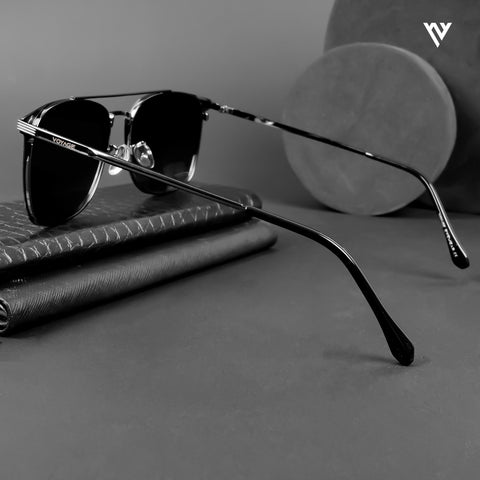 The Fiero | Wayfarer Polarized Sunglasses (Black Lens | Grey Frame - PMG4982)