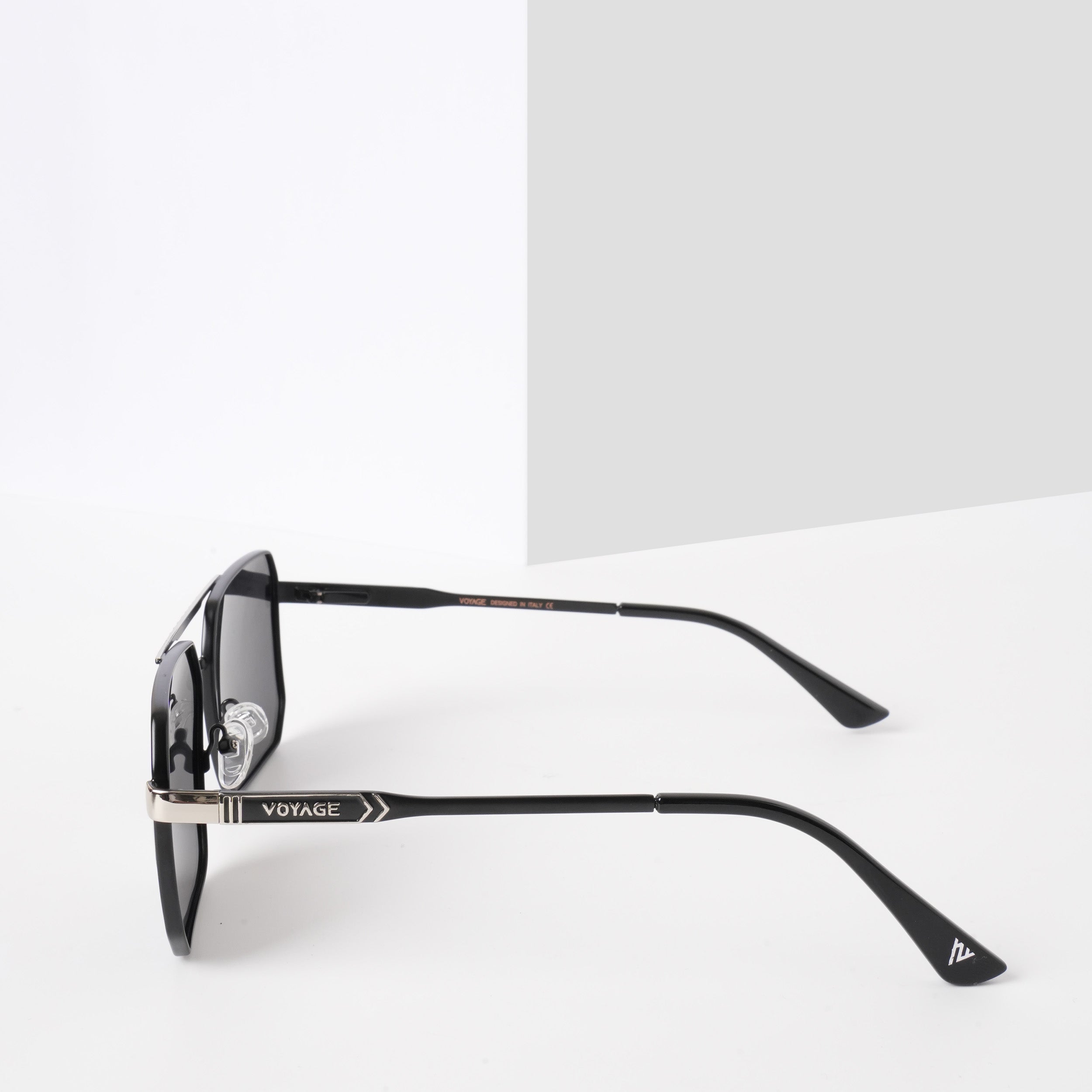 Voyage Exclusive Wayfarer Polarized Sunglasses for Men & Women (Black Lens | Black & Silver Frame - PMG5301)