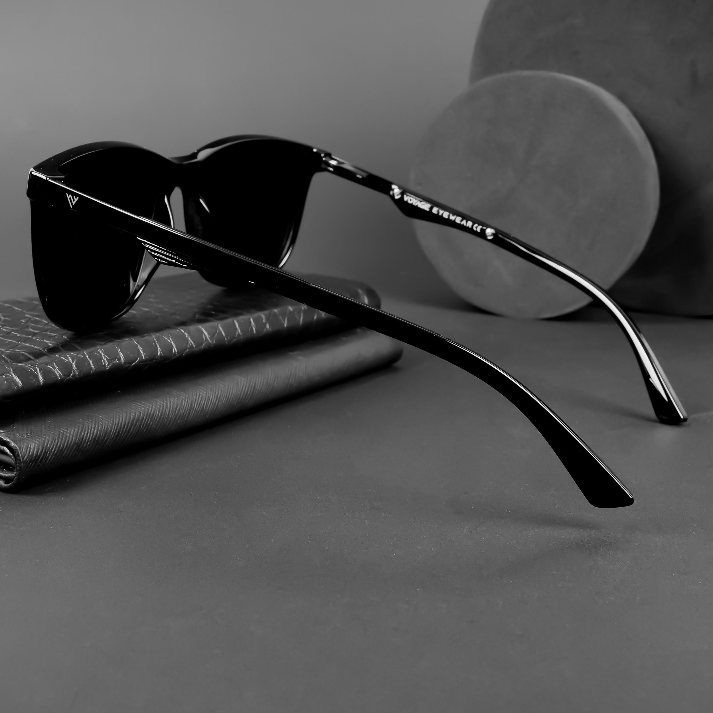 Voyage Exclusive Wayfarer Polarized Sunglasses for Men & Women (Black Lens | Shine Black Frame - PMG5056)