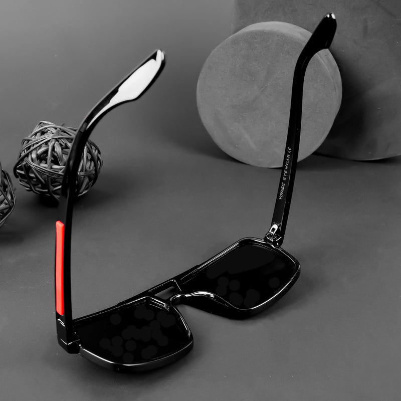 Wayfarer Polarized Sunglasses (Black Lens | Shine Black Frame - PMG5240)