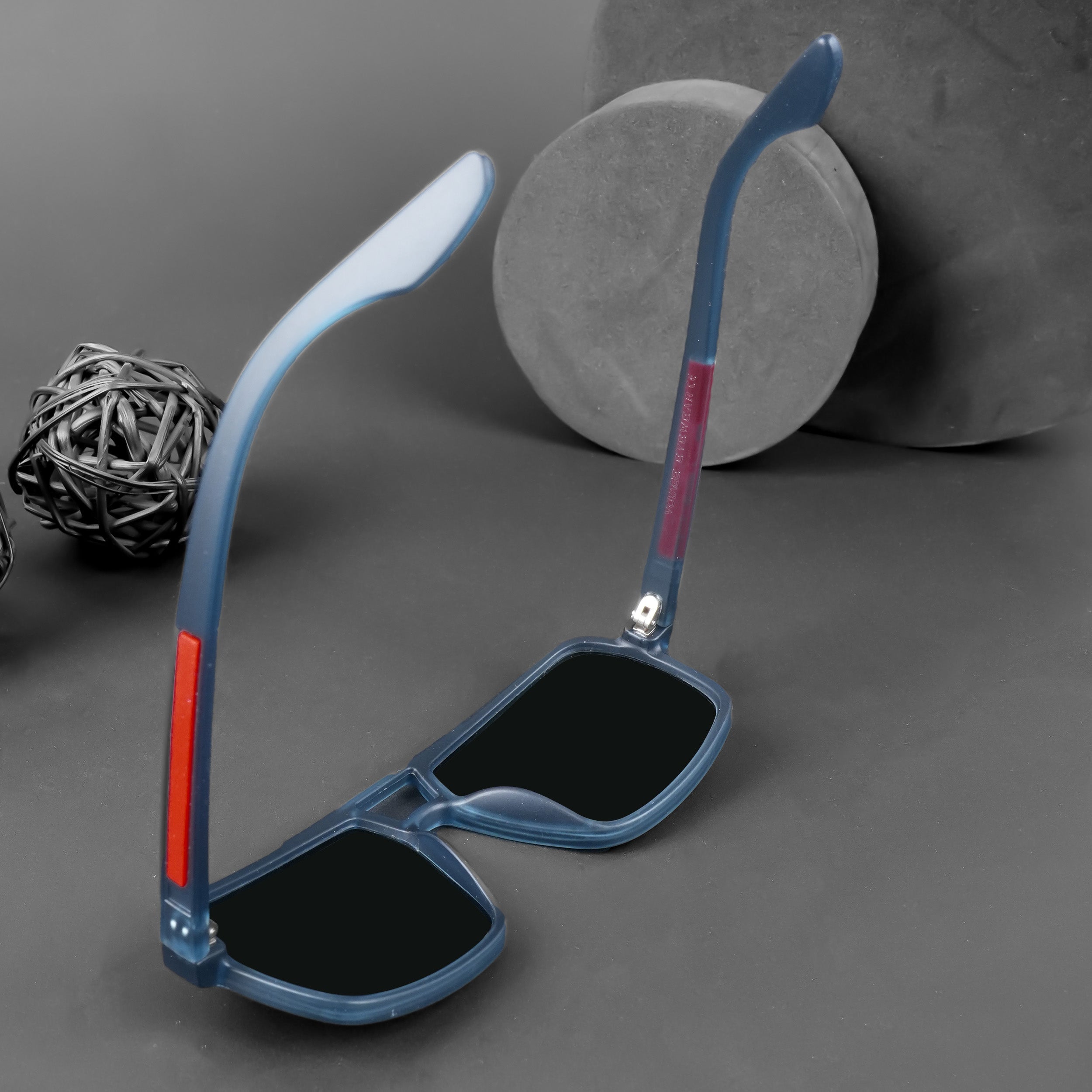Wayfarer Polarized Sunglasses (Black Lens | Blue Frame - PMG5242)
