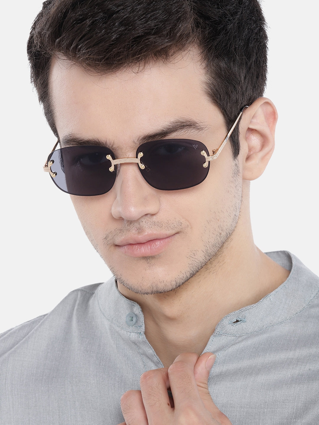 Voyage Black Rimless Sunglasses - MG3610